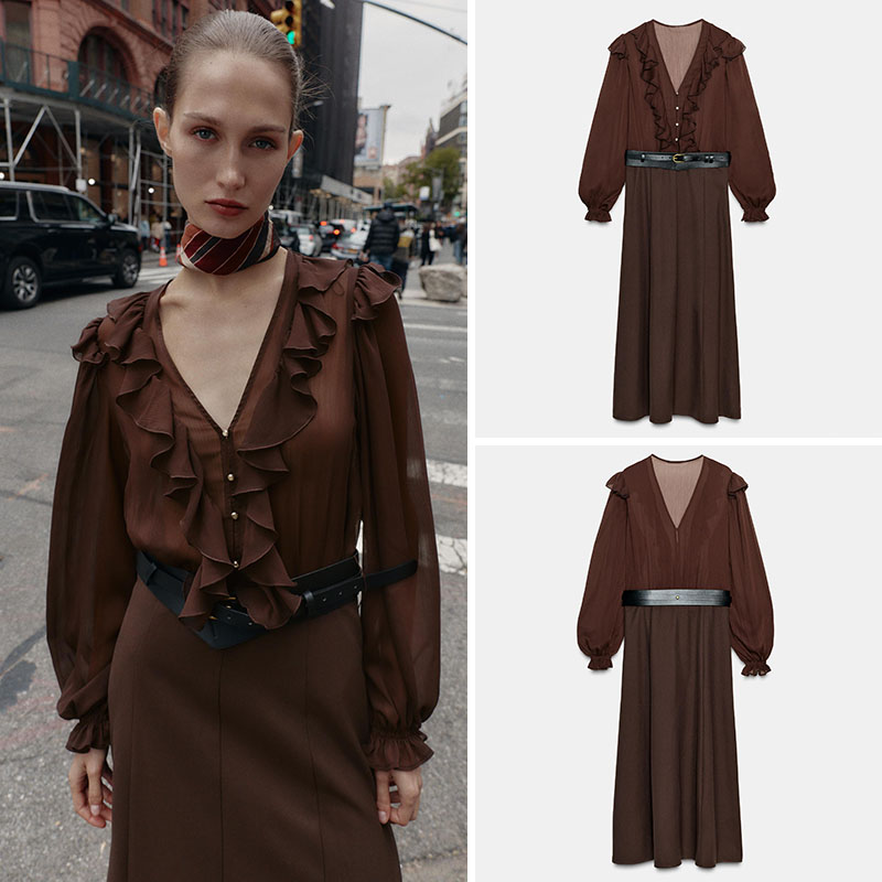 Elegant V-Neck Long Sleeve Mid - огляд і ціна Ethnic Fashion Wear
