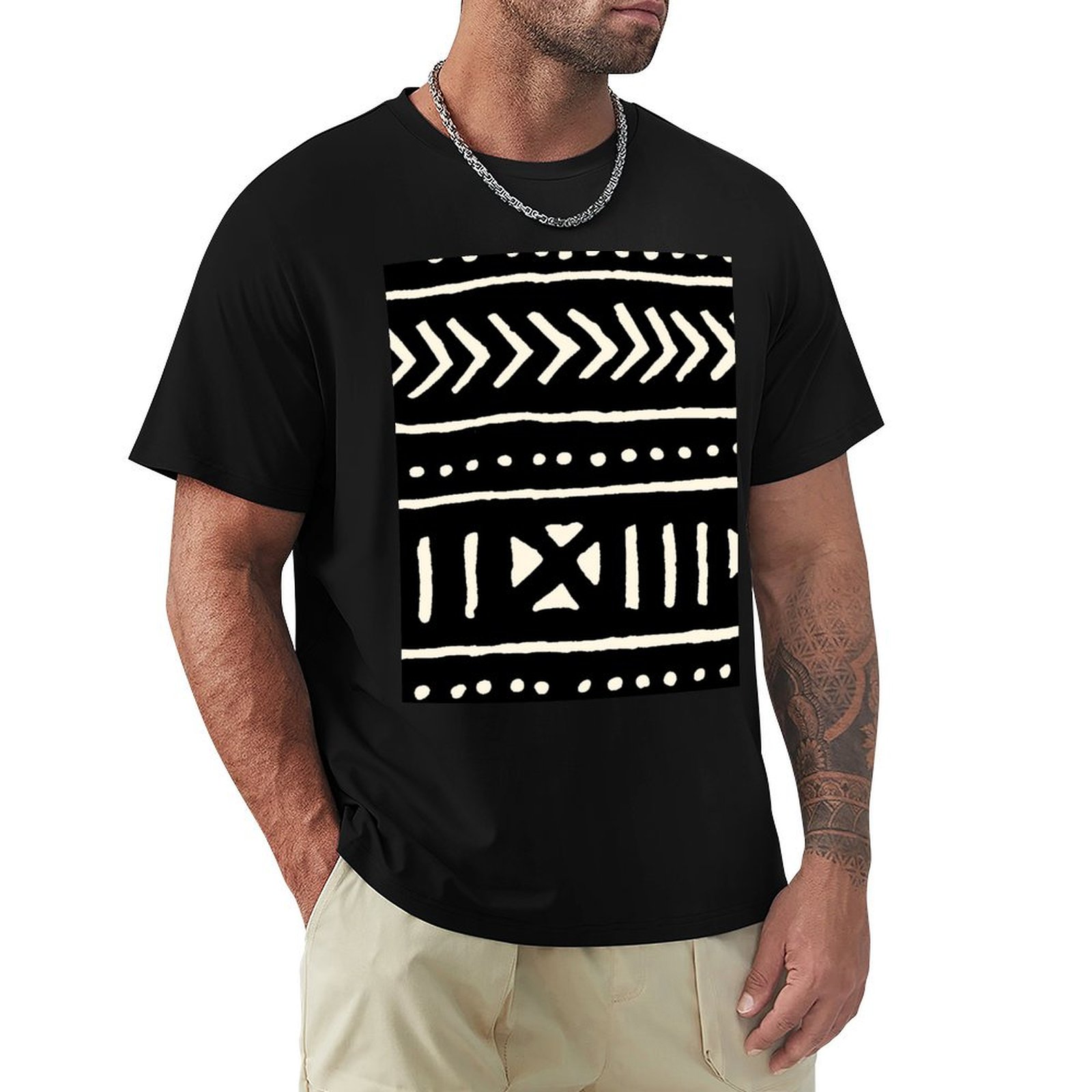 african mud cloth black and wh - огляд і ціна Mudcloth Print Top